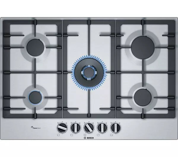 BOSCH Series 6 PCQ7A5B90 75 cm Gas Hob - Stainless Steel