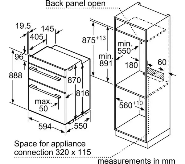 NEFF N50 U1ACE5HN0B Built In Electric Double Oven - Stainless Steel - A/B Rated