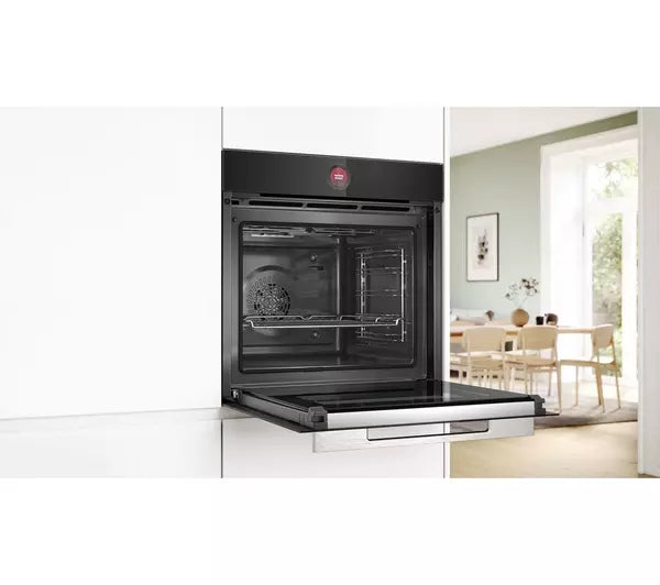 Bosch Serie 8 HBG7741B1B Built In Electric Single Oven with Pyrolytic Cleaning - Black - A+ Rated