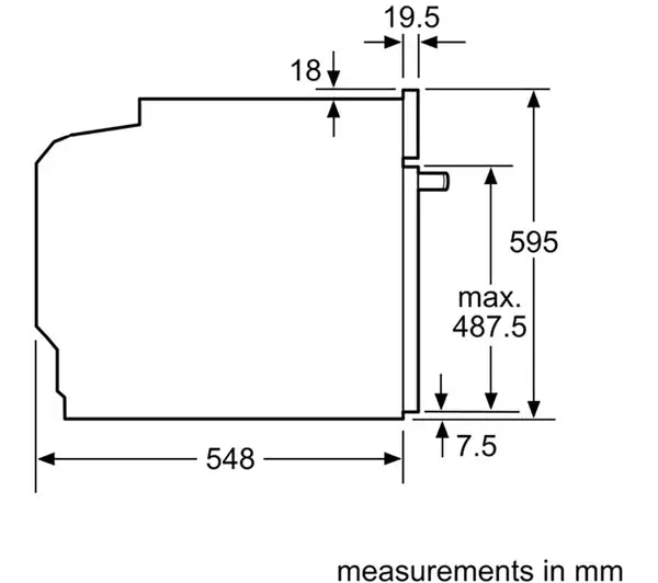 Bosch Serie 8 HBG7741B1B Built In Electric Single Oven with Pyrolytic Cleaning - Black - A+ Rated