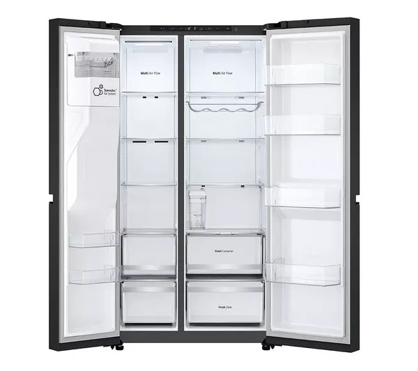 LG NatureFRESH GSLE81EPBC American-Style Smart Fridge Freezer - Essence Black Steel