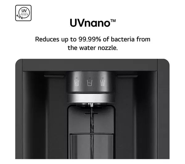 LG NatureFRESH GSLE81EPBC American-Style Smart Fridge Freezer - Essence Black Steel