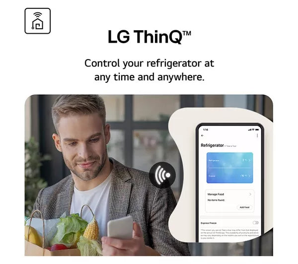 LG NatureFRESH GSLE81EPBC American-Style Smart Fridge Freezer - Essence Black Steel
