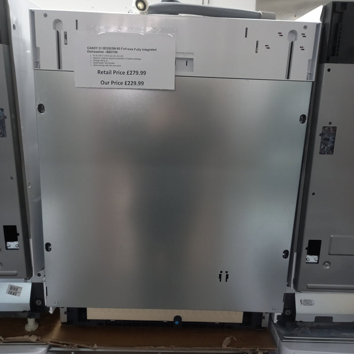 Grade A CANDY CI 3E53E0W-80 Full-size Fully Integrated Dishwasher- BB3766