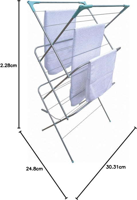 Style Worx 3-Tier Airer with Non-Slip Feet and Heavy Duty Construction, Space Saving Function Folds Flat, Ideal for Indoor and Outdoor Use