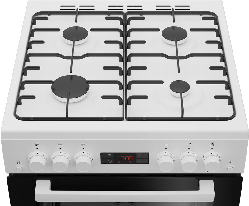 Beko KTG613W - White 60cm Gas Cooker - Twin Cavity - A+ Energy