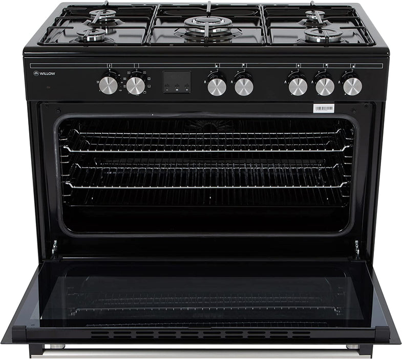 WILLOW WS90DFBL 90cm Dual Fuel, Freestanding Range Cooker