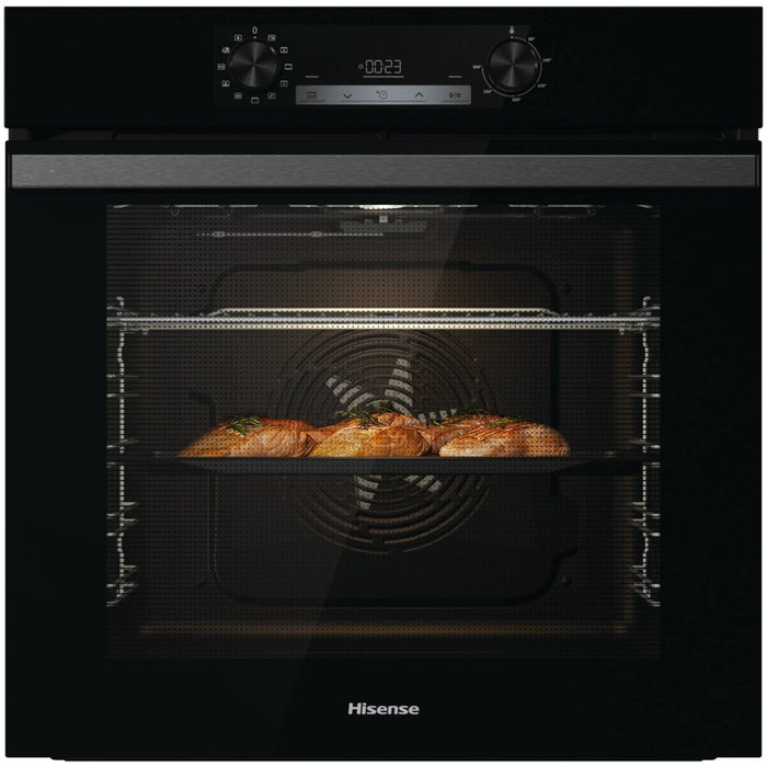 Hisense BI64211PB Built-In Electric Single Oven with Pyrolytic Cleaning, Black, A Rated