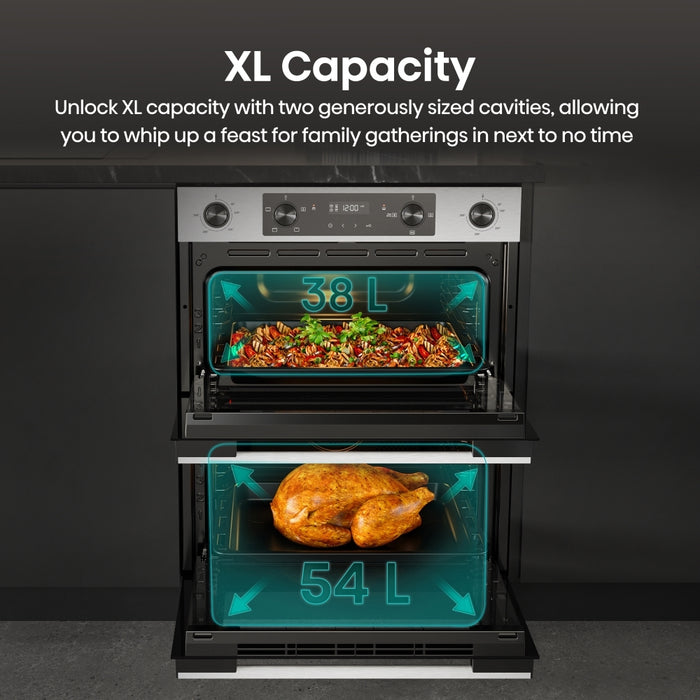 Hisense BUD714221AX Built-Under Electric Double Oven, Stainless Steel, A Rated