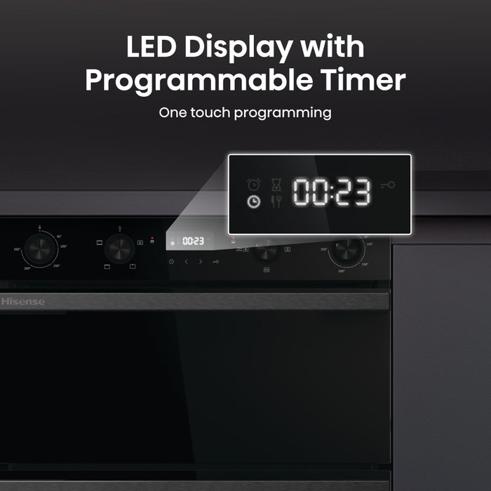 Hisense BUD714221CDBG Built-Under Electric Double Oven, Black, A Rated