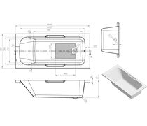 IKSTAR 1600x700mm 0TH Single Ended Twin Grip Bath with Textured Base