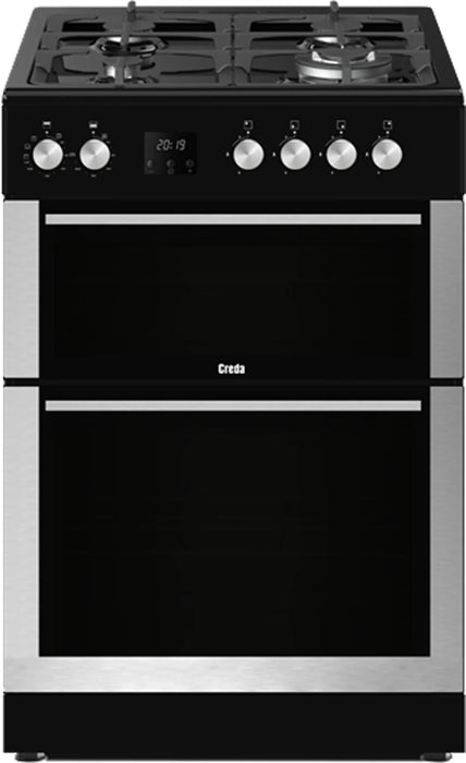 Creda C60DFDOX 60cm Freestanding Dual Fuel Double Oven Stainless Steel Electric Cooker