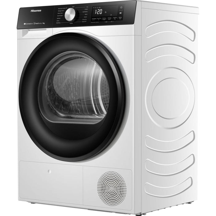 Hisense DH3S902BW3 Heat Pump Tumble Dryer, 9kg, White, A+++ Rated