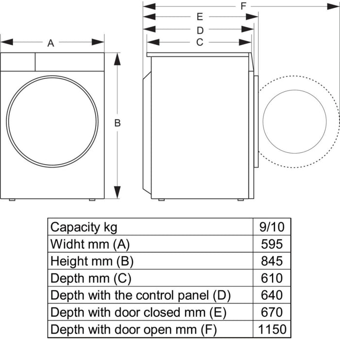 Hisense DH3S902BW3 Heat Pump Tumble Dryer, 9kg, White, A+++ Rated