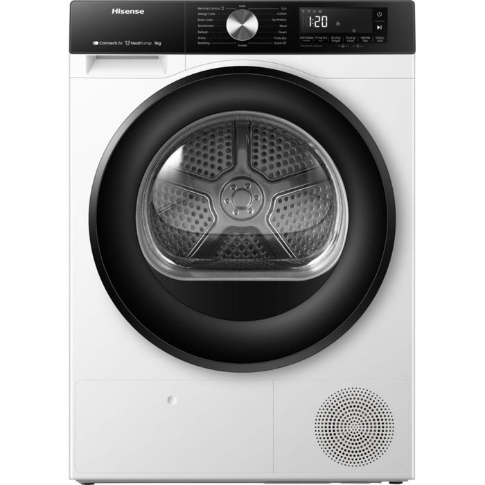 Hisense DH3S902BW3 Heat Pump Tumble Dryer, 9kg, White, A+++ Rated