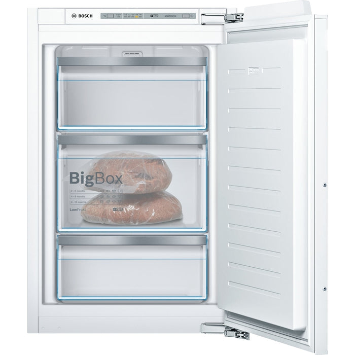 Bosch GIV21AFE0 Series 6 Low Frost Built-In Freezer, Fixed Hinge, White