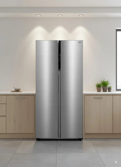 Midea MDRS619FIE46 - Inox American Fridge Freezer - 460L - E Energy Rating