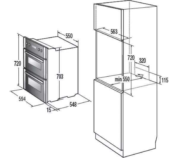 HISENSE BID75211BGUK Electric Built-under Double Oven - Black