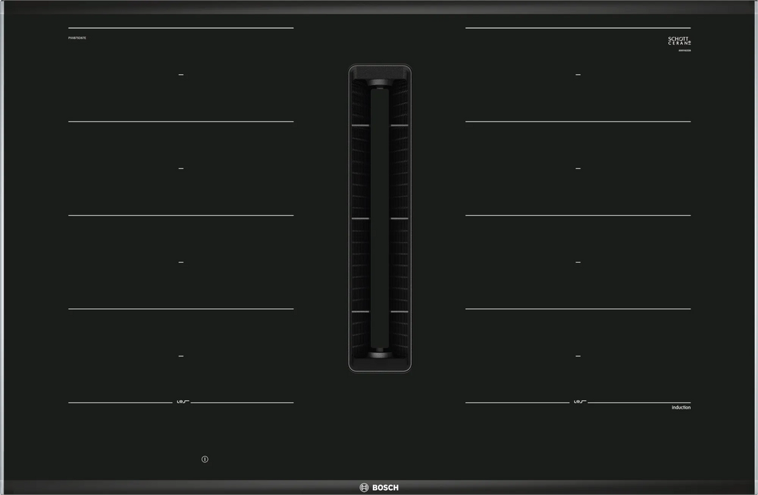 Bosch PXX875D67E Serie 8 Induction Hob with Extractor, Black, B Rated
