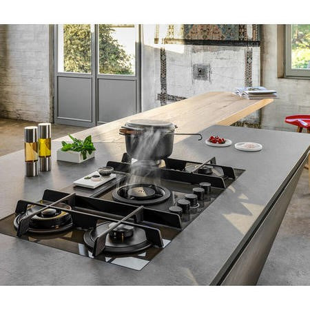 Elica NikolaTesla NT-FLAME-BLK-DO Flame 88cm Gas Venting Hob - Duct Out Only - Black