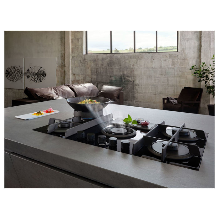 Elica NikolaTesla NT-FLAME-BLK-DO Flame 88cm Gas Venting Hob - Duct Out Only - Black