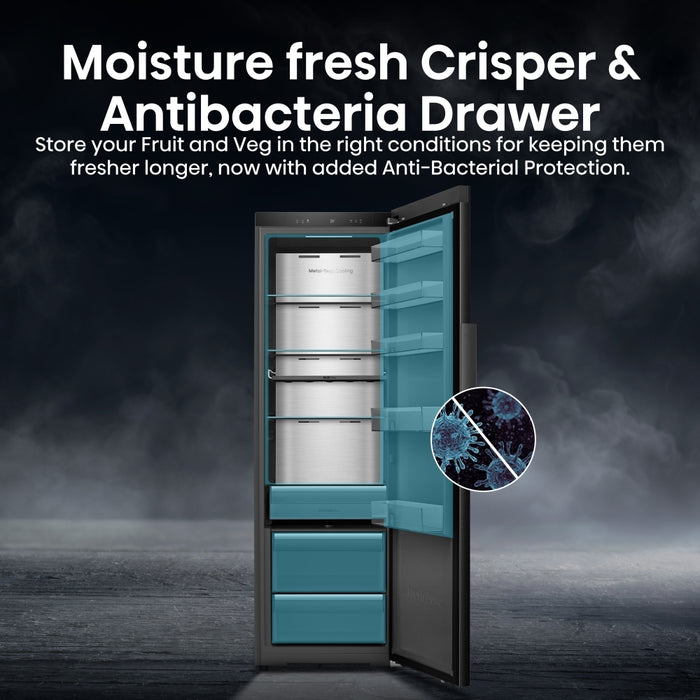 Hisense RL5K370GSFC Tall Larder Fridge, Black, C Rated