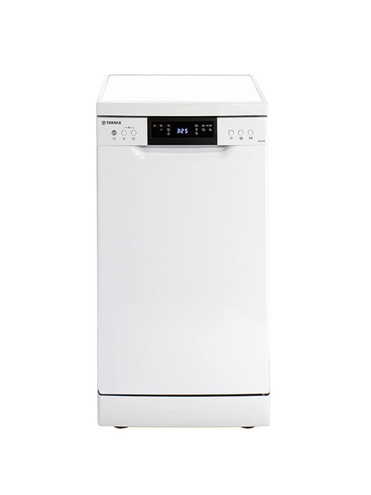 Teknix TFD455W, 9pl Slimline Freestanding Dishwasher, White