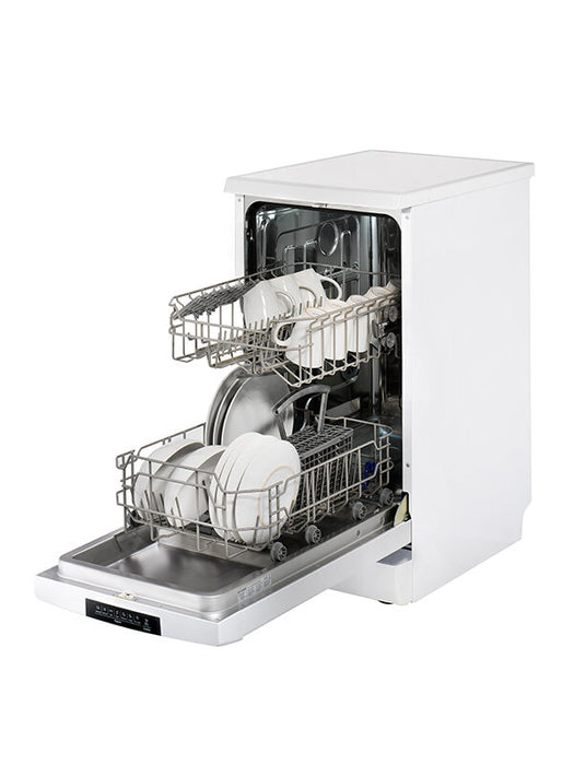 Teknix TFD455W, 9pl Slimline Freestanding Dishwasher, White