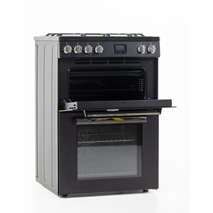 Tesla TMRDF60 - Black/Stainless Steel/Cream  Dual Fuel Range Cooker - 68L - A+ Energy