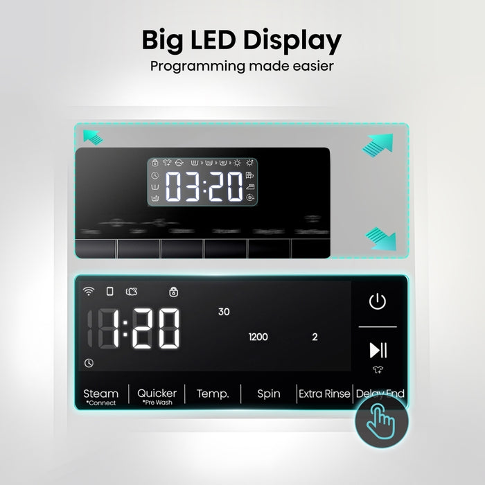 Hisense WF3S1243BB3 Washing Machine, 12kg, 1400 Spin, Black, A Rated