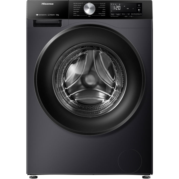 Hisense WF3S1243BB3 Washing Machine, 12kg, 1400 Spin, Black, A Rated