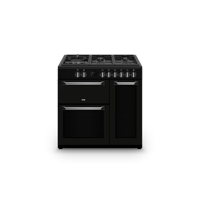 CREDA C90RCDFCBL 90cm Dual Fuel Range Cooker in Black