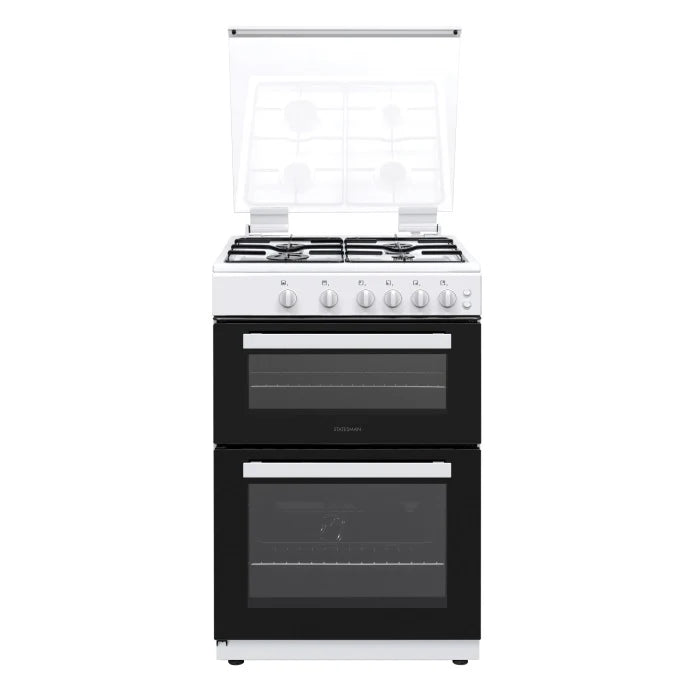 Statesman GDL60W2 60CM DOUBLE OVEN GAS LIDDED COOKER WHITE