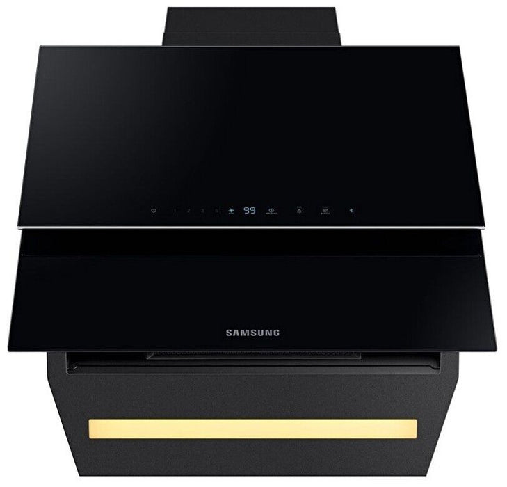 Samsung Series 7 NK24N9804VB Cooker Hood with Auto Connectivity - Black Glass, A+ Rated