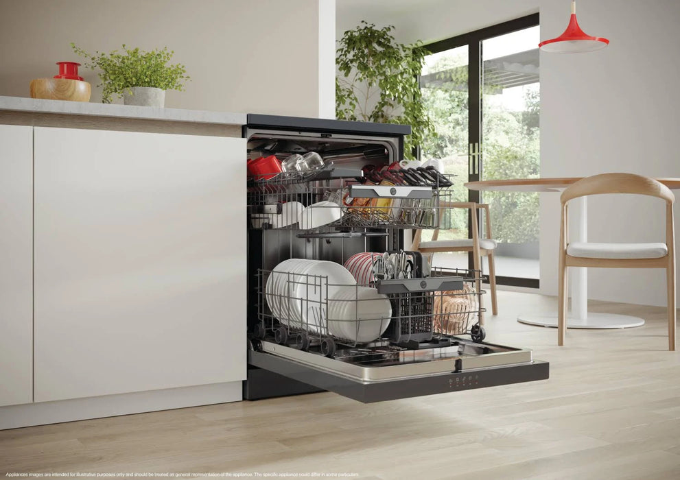 Hoover HF4C7L0A full size freestanding Dishwasher -Graphite