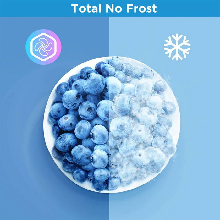 Midea MDRB379FGD02 - Silver Freestanding 50/50 Frost Free Fridge Freezer - E energy