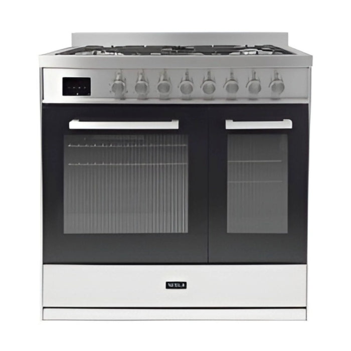 Tesla T90DDFRCB - 90cm Double Cavity Dual Fuel Range Cooker