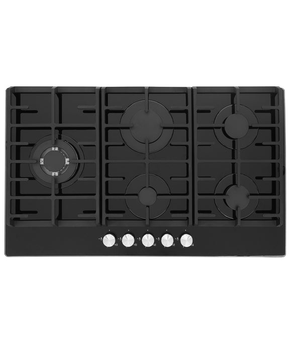 MONTPELLIER MGH90BG GAS ON GLASS BLACK HOB