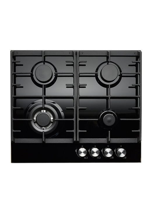 Teknix SCGH61B 4 Burner Gas Hob Wok And Cast Iron Pan Supports