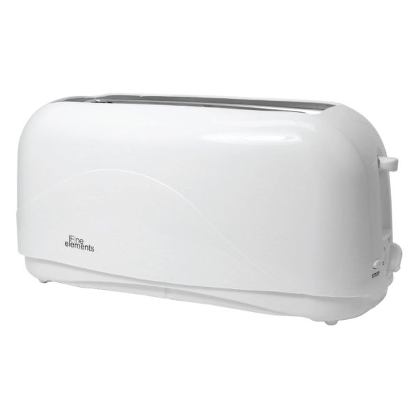FINE ELEMENTS SDA1011 High Quality 4 Slice 1300W Long Slot Toaster White