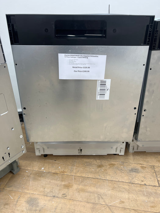 Grade A Hisense HV642C60UK Fully Integrated Dishwasher, 14 Place Settings, C Rated-BB5033