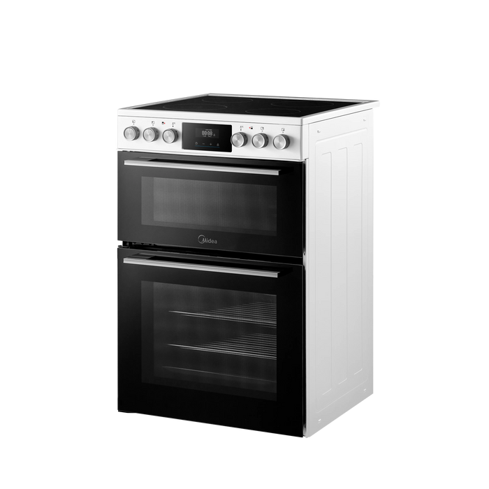 Midea MFO24EME4R118-WH 60cm Double Oven FS Cooker with Ceramic Hob AA Rated in White