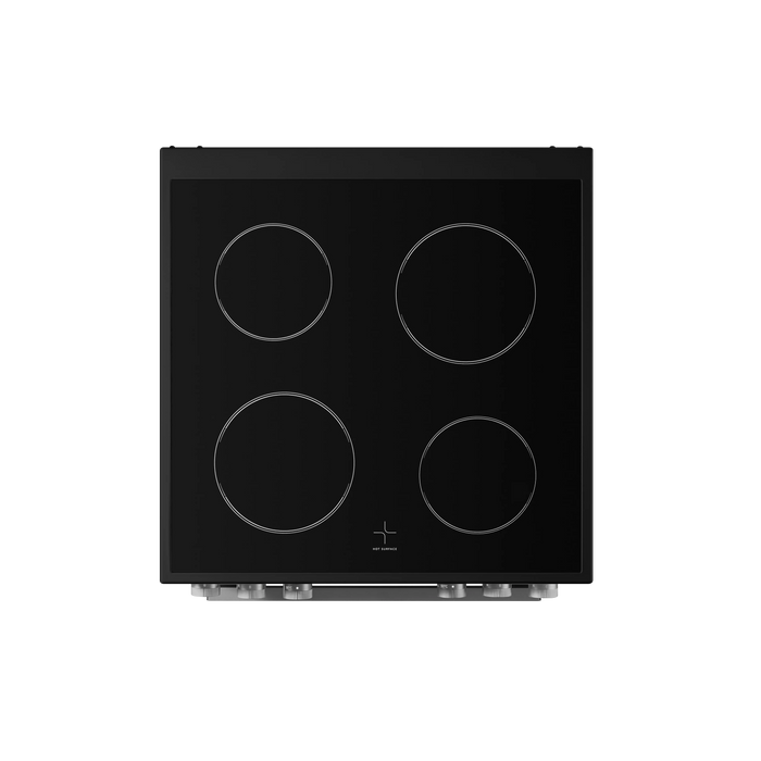 Midea MFO24EME4R118-BK 60cm Double Oven FS Cooker with Ceramic Hob AA Rated in Black