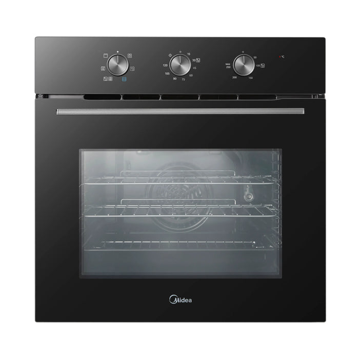Midea MBO65M90M1-BK Built in Oven 70L with Rotary Dials A Rated in Black
