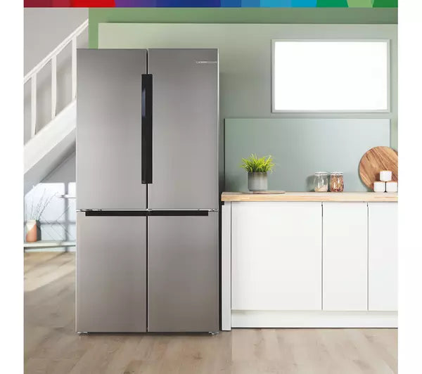 Bosch KFN96VPEAG Series 4 American Fridge Freezer, Non-Plumbed, Stainless Steel, E Rated