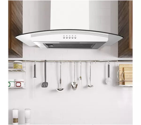 STATESMAN CGH60GS Chimney Cooker Hood - Stainless Steel & Glass