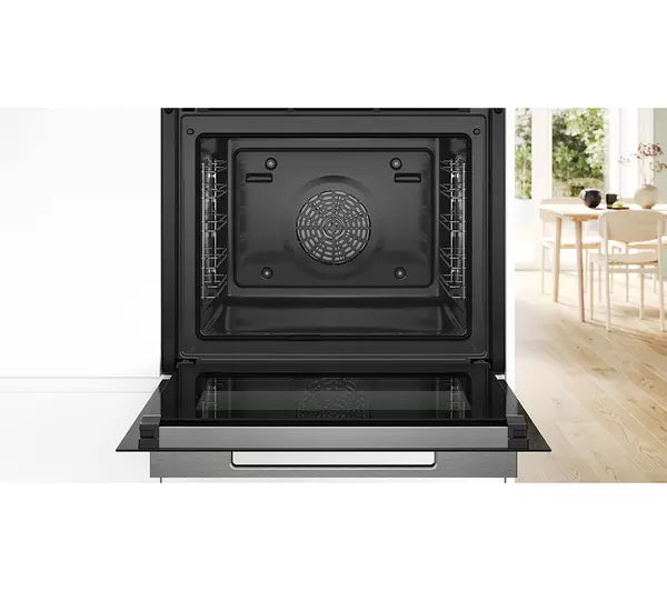 Bosch Serie 8 HBG7741B1B Built In Electric Single Oven with Pyrolytic Cleaning - Black - A+ Rated