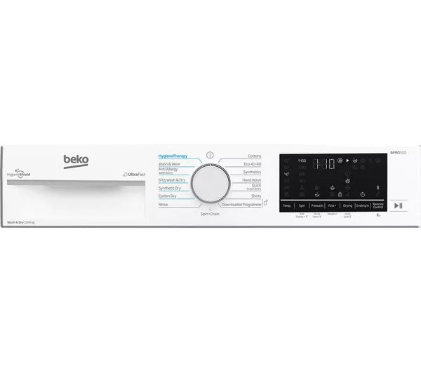 BEKO Pro UltraFast B5D510645UW Bluetooth 10 kg Washer Dryer - White