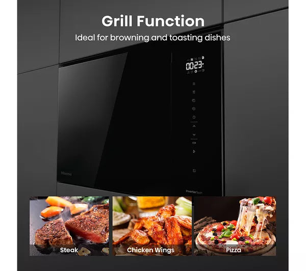 Hisense BIM325GI63DBGUK Built-In 25L Microwave Oven with Grill - Black