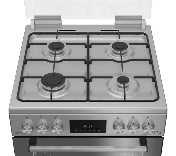 BEKO Pro FDG6272TCSM 60 cm Gas Cooker - Silver Mirror
